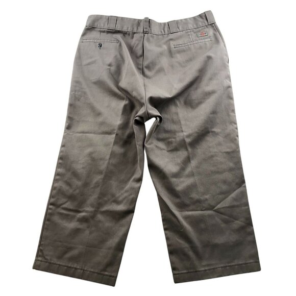 Dickies Mens Wok Pants Size 40x32 Khaki Straight Classic Flat Front Loose Relaxe - Picture 2 of 11